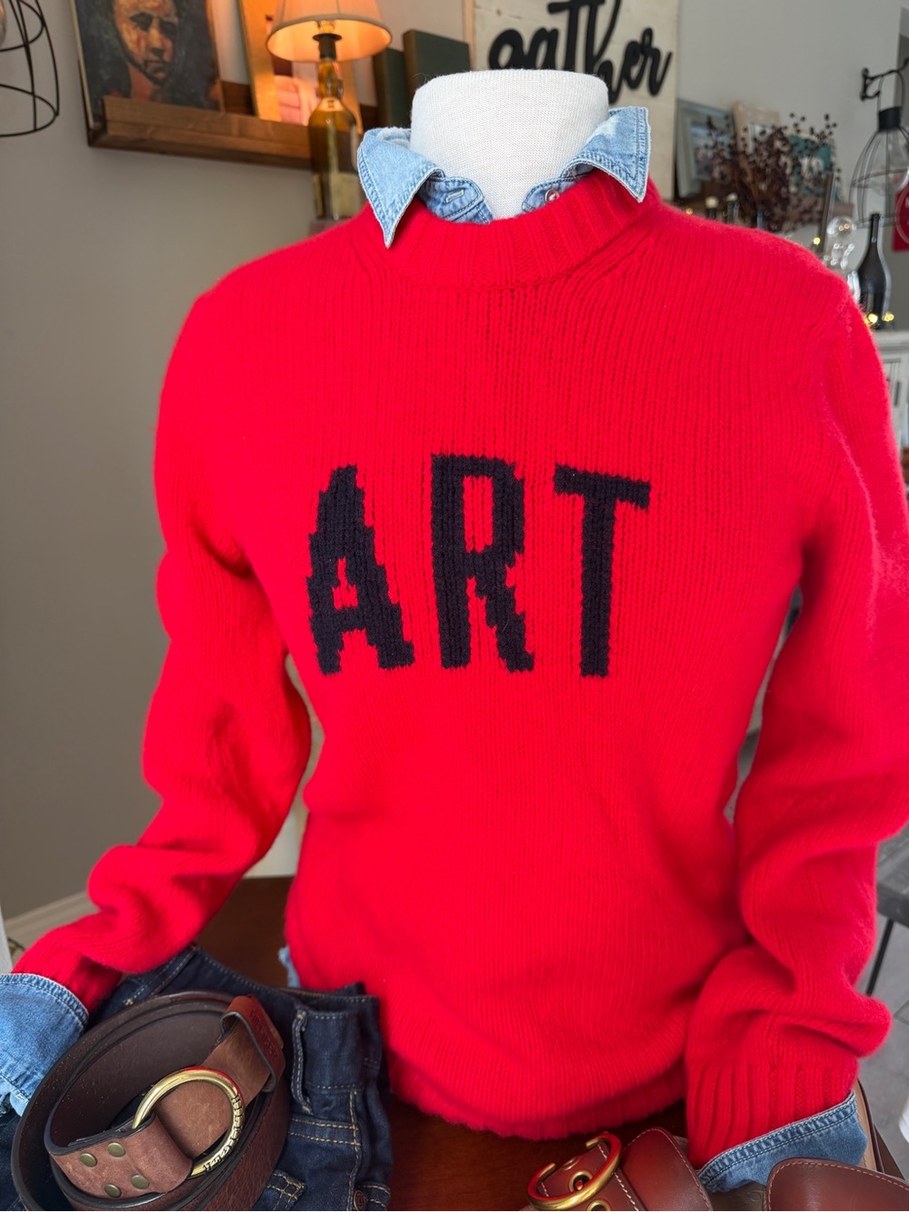 Zadig & Voltaire Kennedy We Art Red Merino Wool Sweater Size S